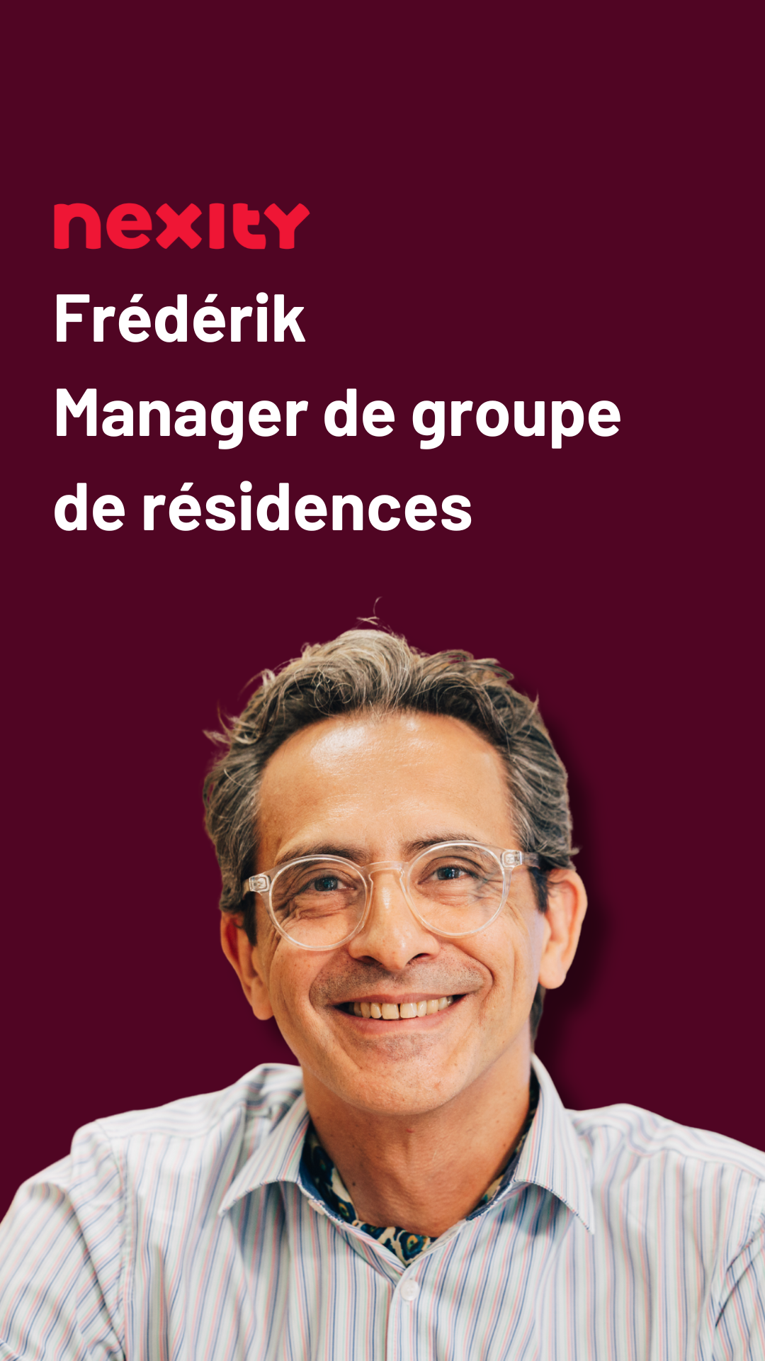Portrait de Frédérik, Manager de groupe de résidence